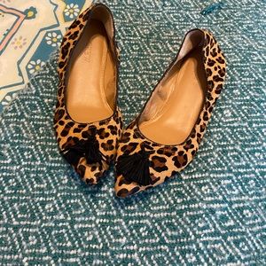 JCrew Leopard Print Pointed-Toe Flats